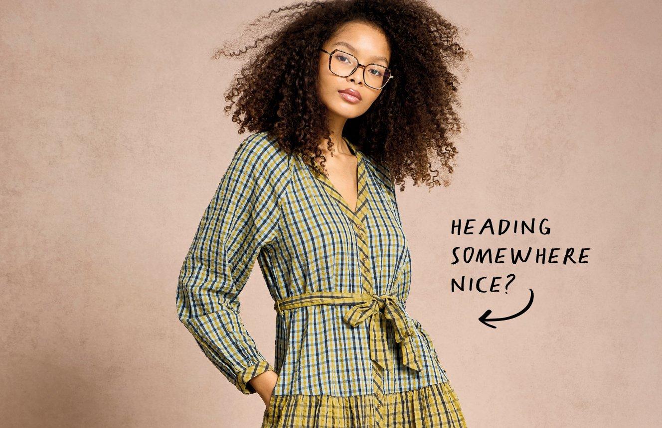 A woman wearing White Stuff clothing.